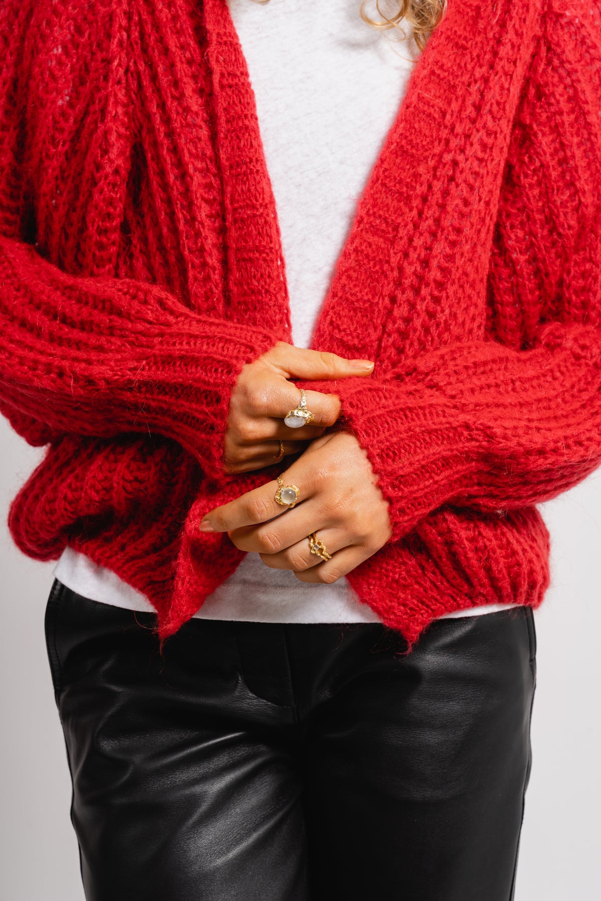 Joseph Cardigan Solid - Dark Red