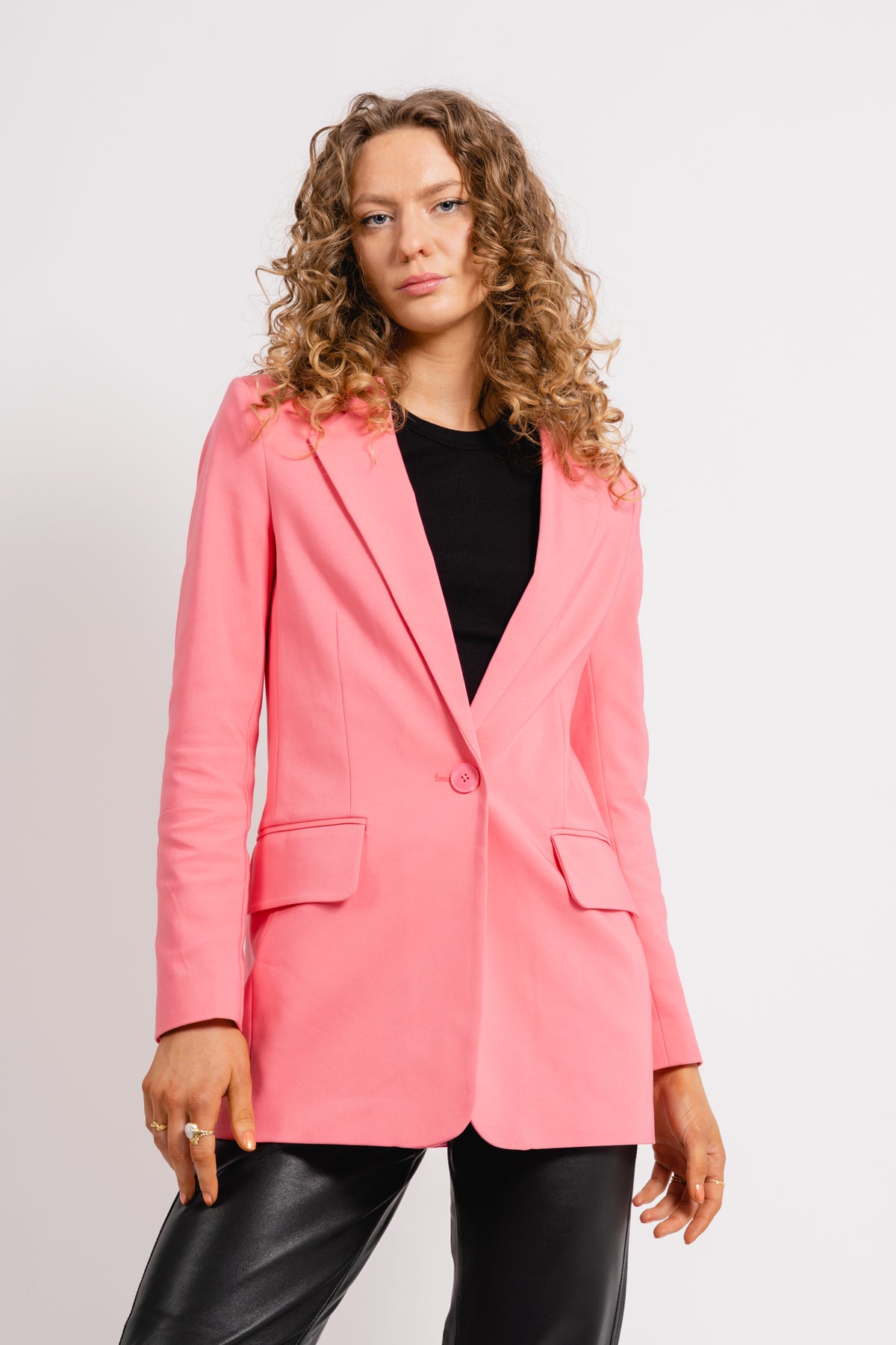 ZellaIW Long Blazer - Pink Rose