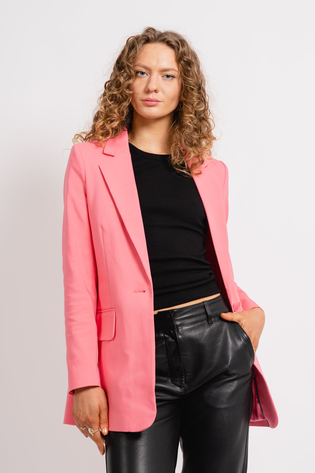 ZellaIW Long Blazer - Pink Rose