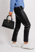 Ruby Small Saffiano Leather Satchel - Black