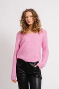 Ivi Umbra LS Knit V-Neck - Cyclamen Melange