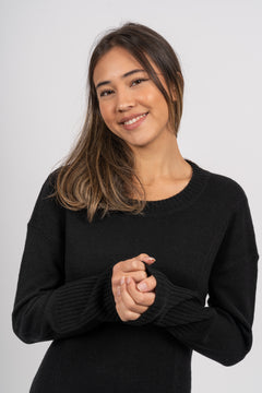 Oriental Poppies Knit Dress - Anthracite Black