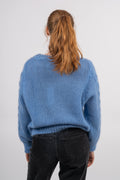 Louisa Cable Knit Pullover - Sky Blue
