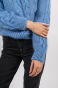 Louisa Cable Knit Pullover - Sky Blue