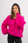 Milana Ls Mohair Knit - Neon Pink