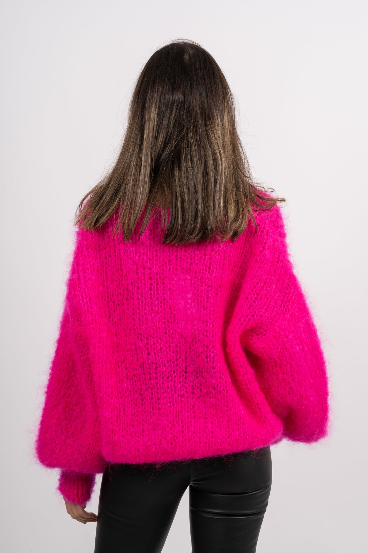 Milana Ls Mohair Knit - Neon Pink