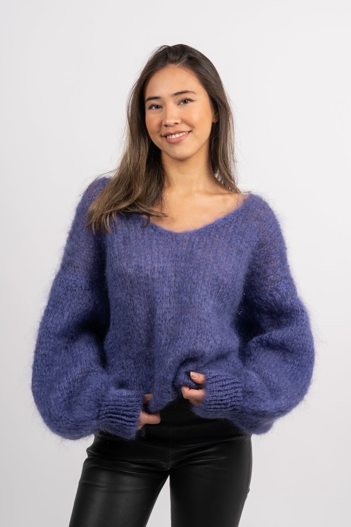 Milana Ls Mohair Knit - Violet