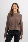 Idarose Jilli O Neck Pullover - Chocolate Chip