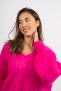 Milana Ls Mohair Knit - Neon Pink