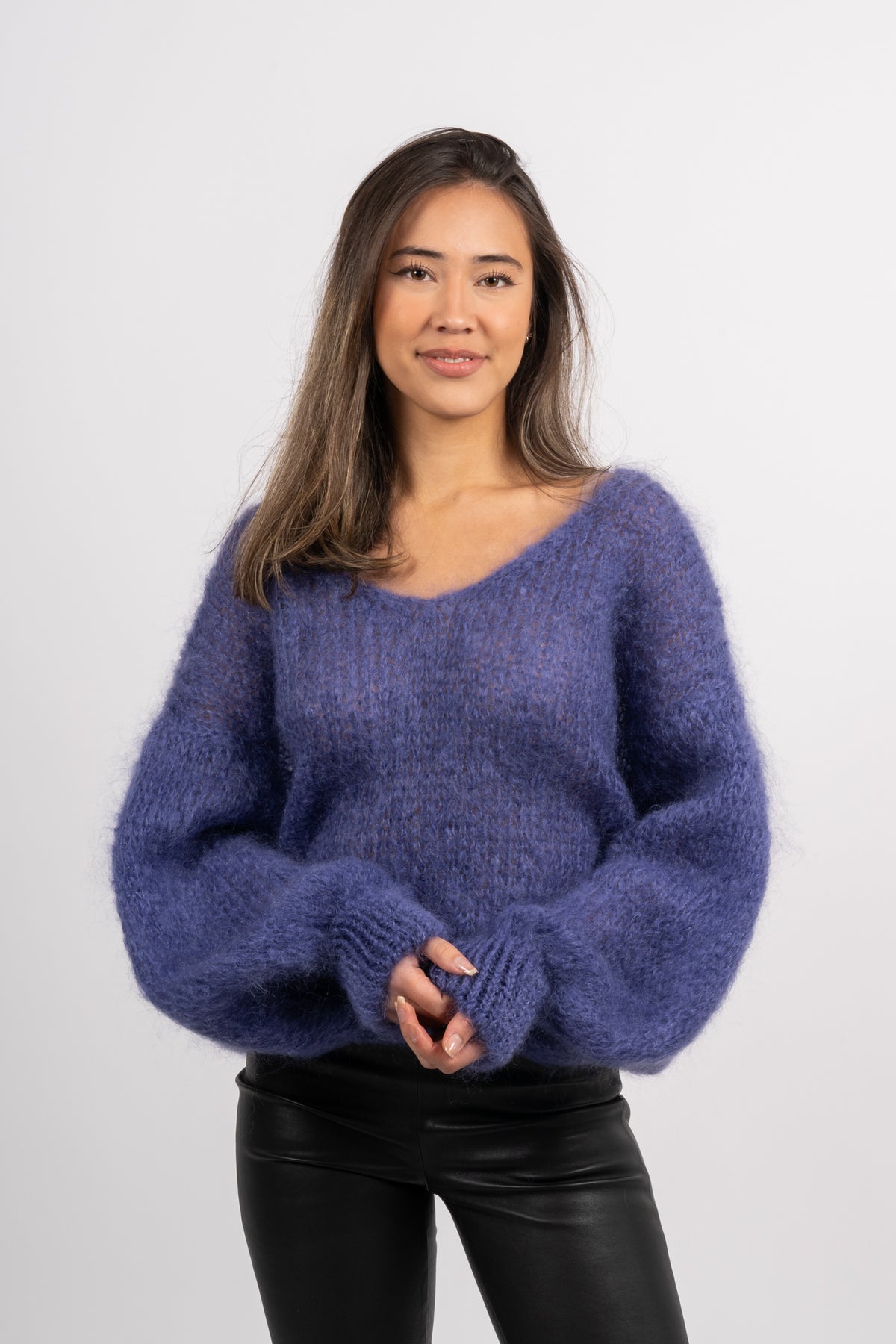 Milana Ls Mohair Knit - Violet