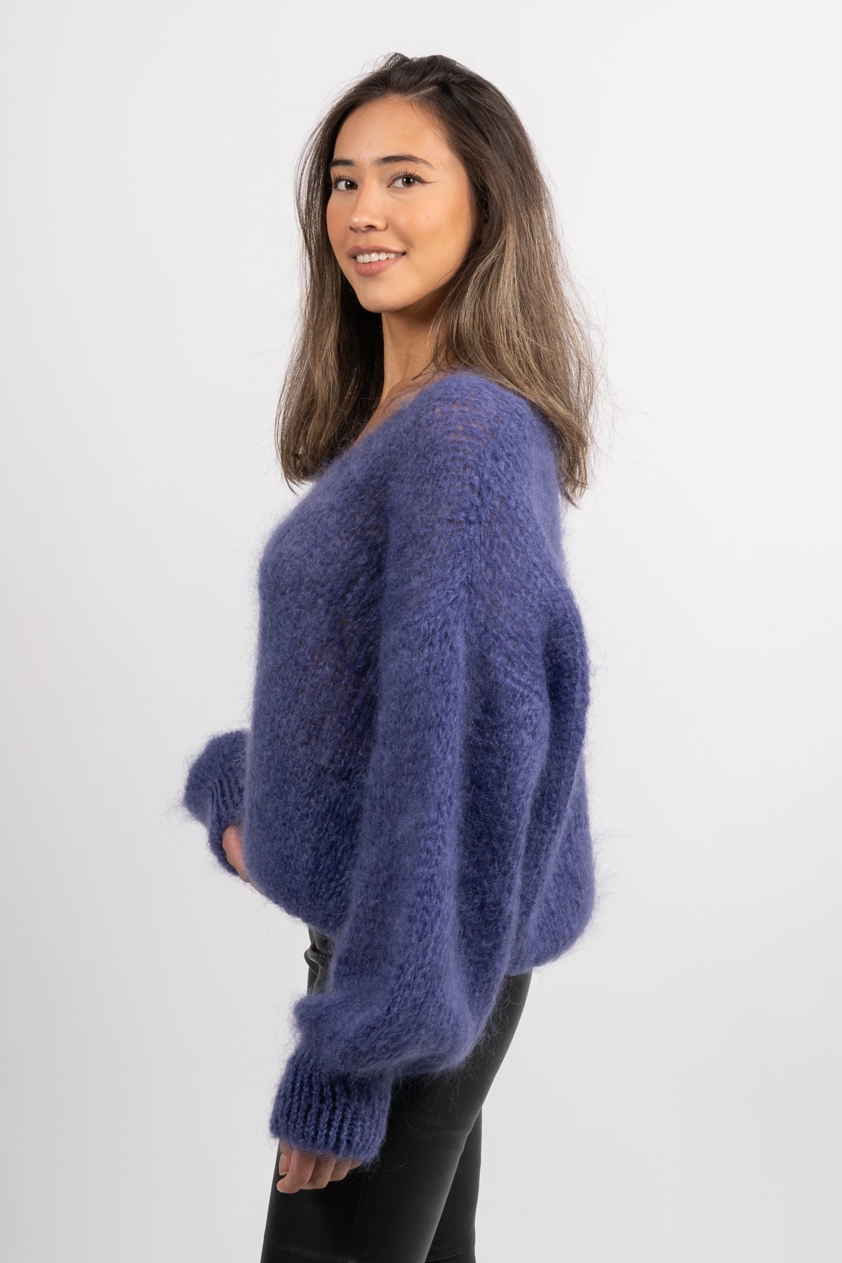Milana Ls Mohair Knit - Violet