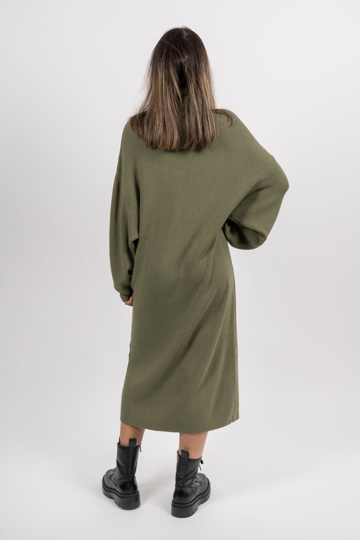 Magnea Rachelle Rib Dress - Olivine