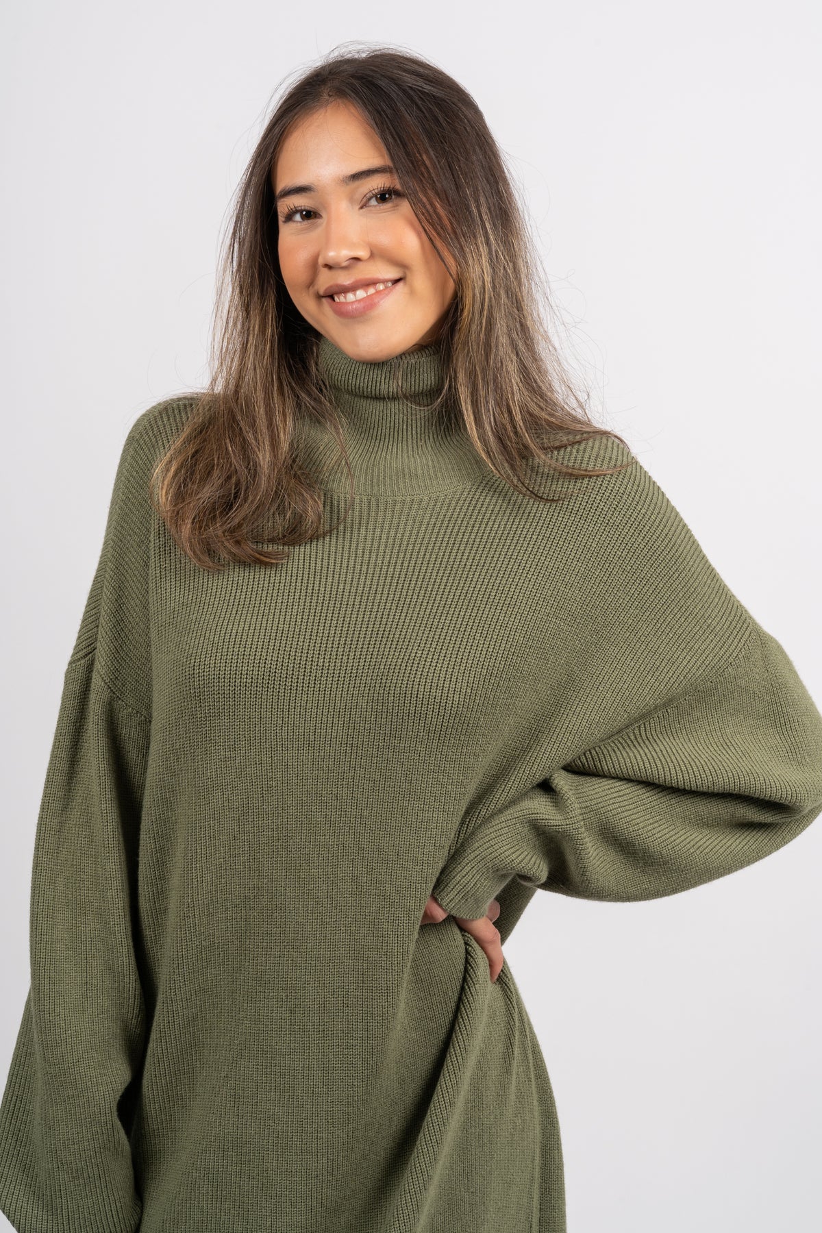 Magnea Rachelle Rib Dress - Olivine