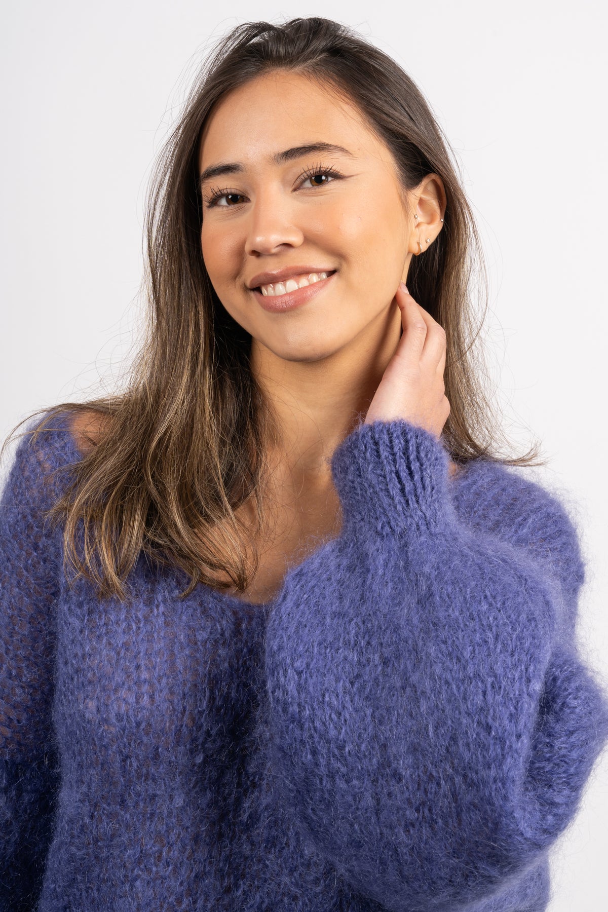 Milana Ls Mohair Knit - Violet