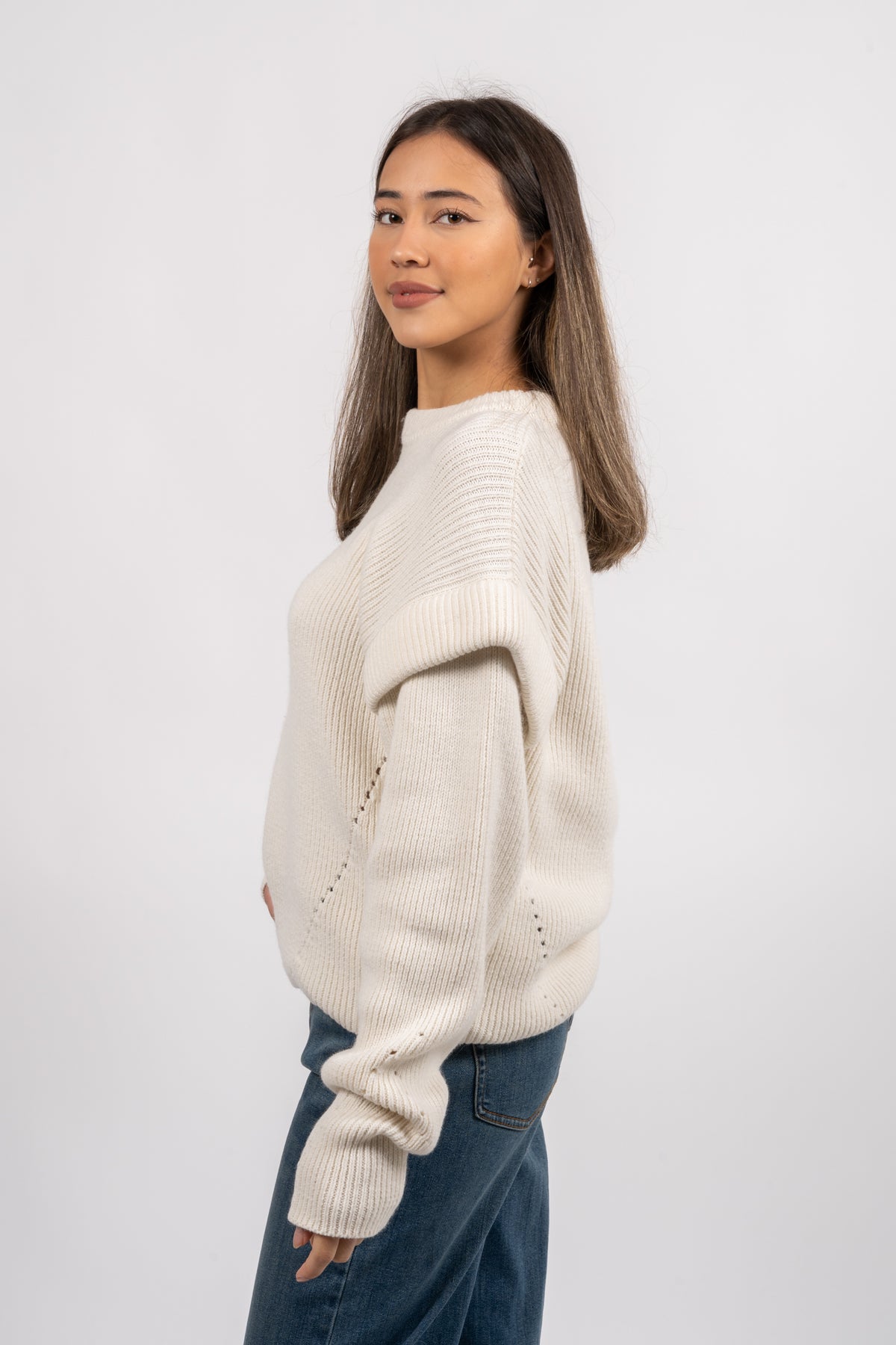 Erin Knitted Sweater - Cream