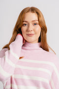 TenleyIW Turtleneck Pullover - Candyfloss Stripe