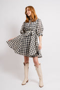 Katie Belt Dress - Black Mix