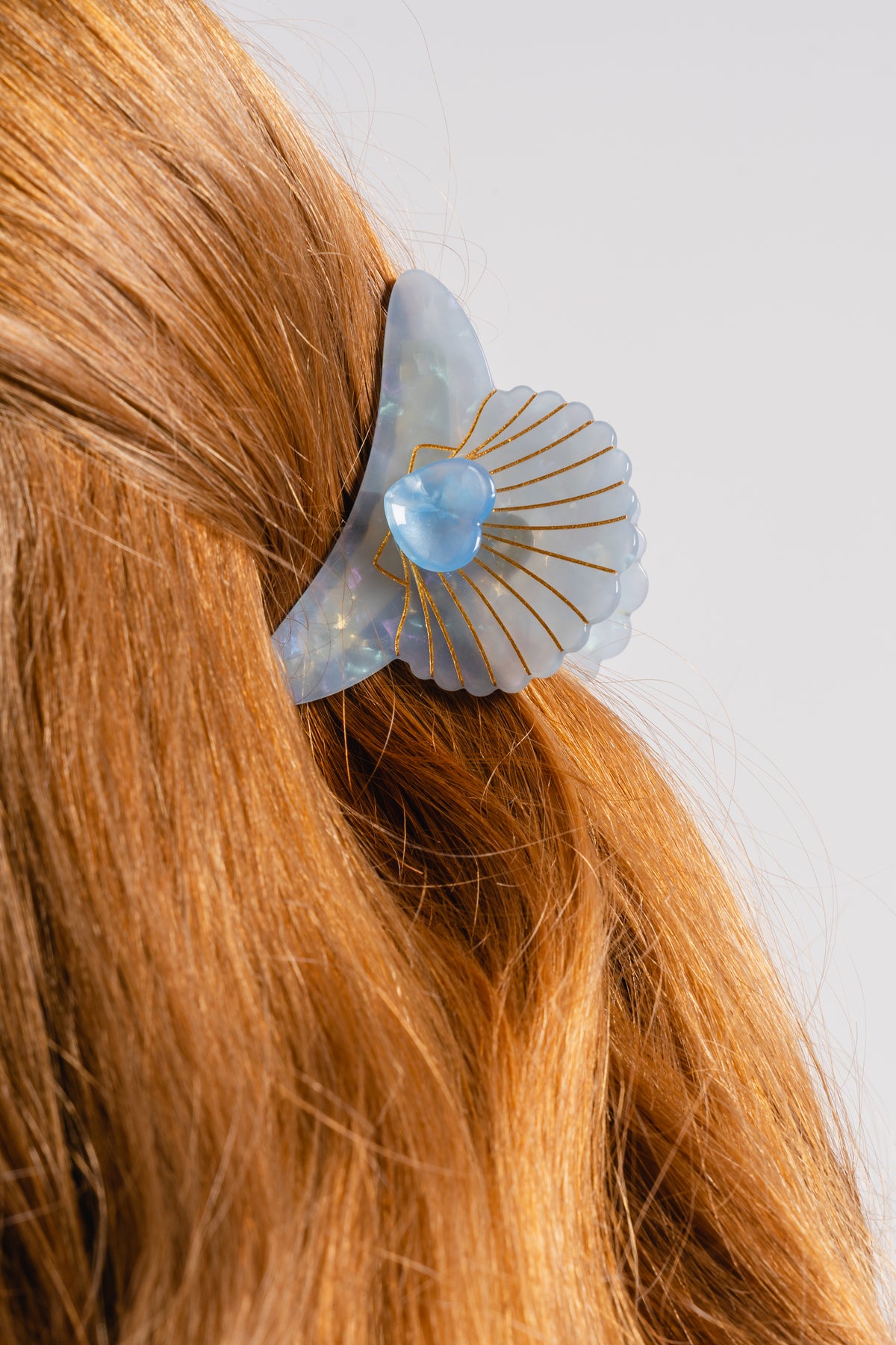Paua Hair Claw - Blue Surf
