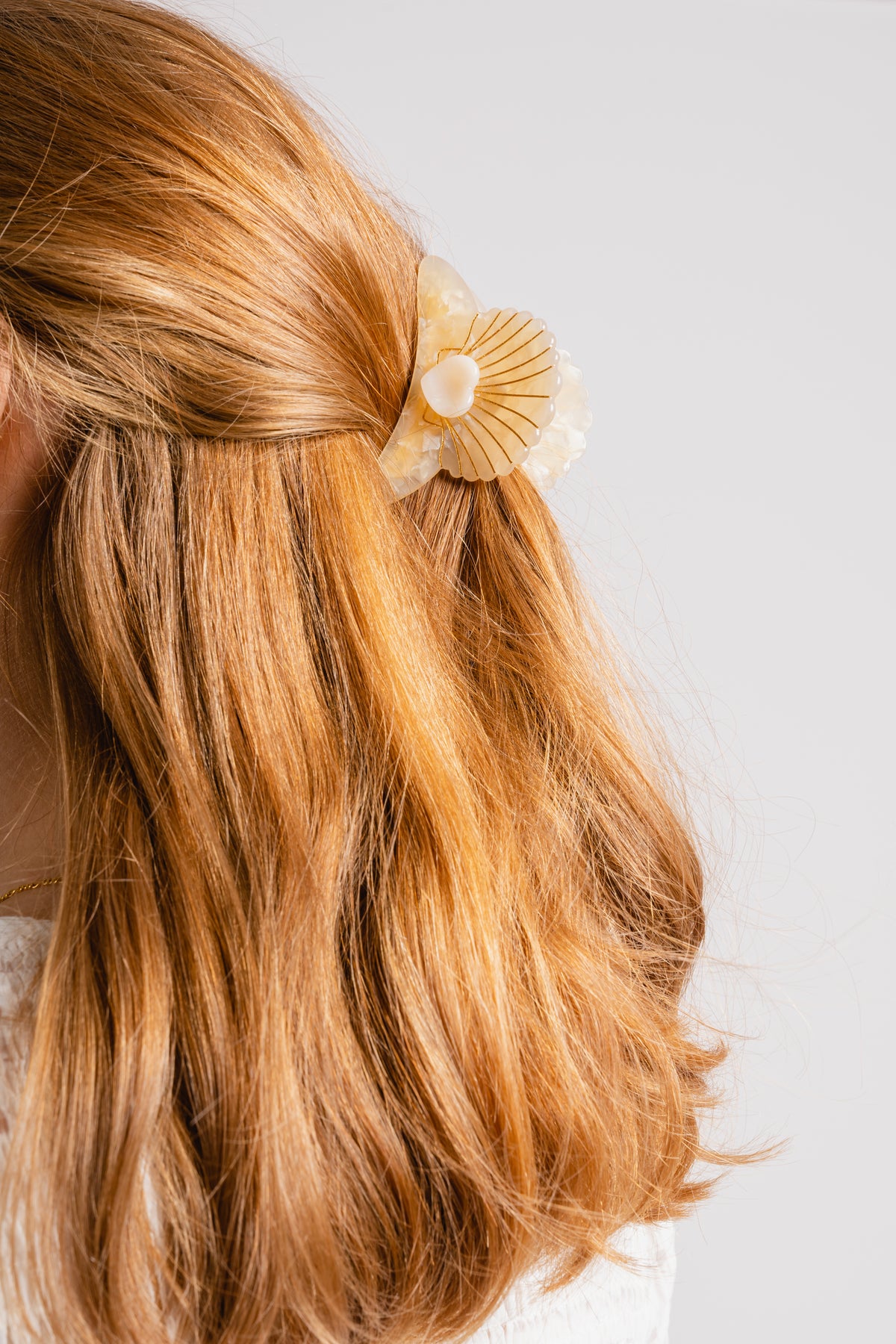 Paua Hair Claw - Mellow Yellow
