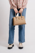 Ruby Small Saffiano Leather Satchel - Camel