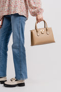 Ruby Small Saffiano Leather Satchel - Camel
