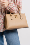 Ruby Small Saffiano Leather Satchel - Camel