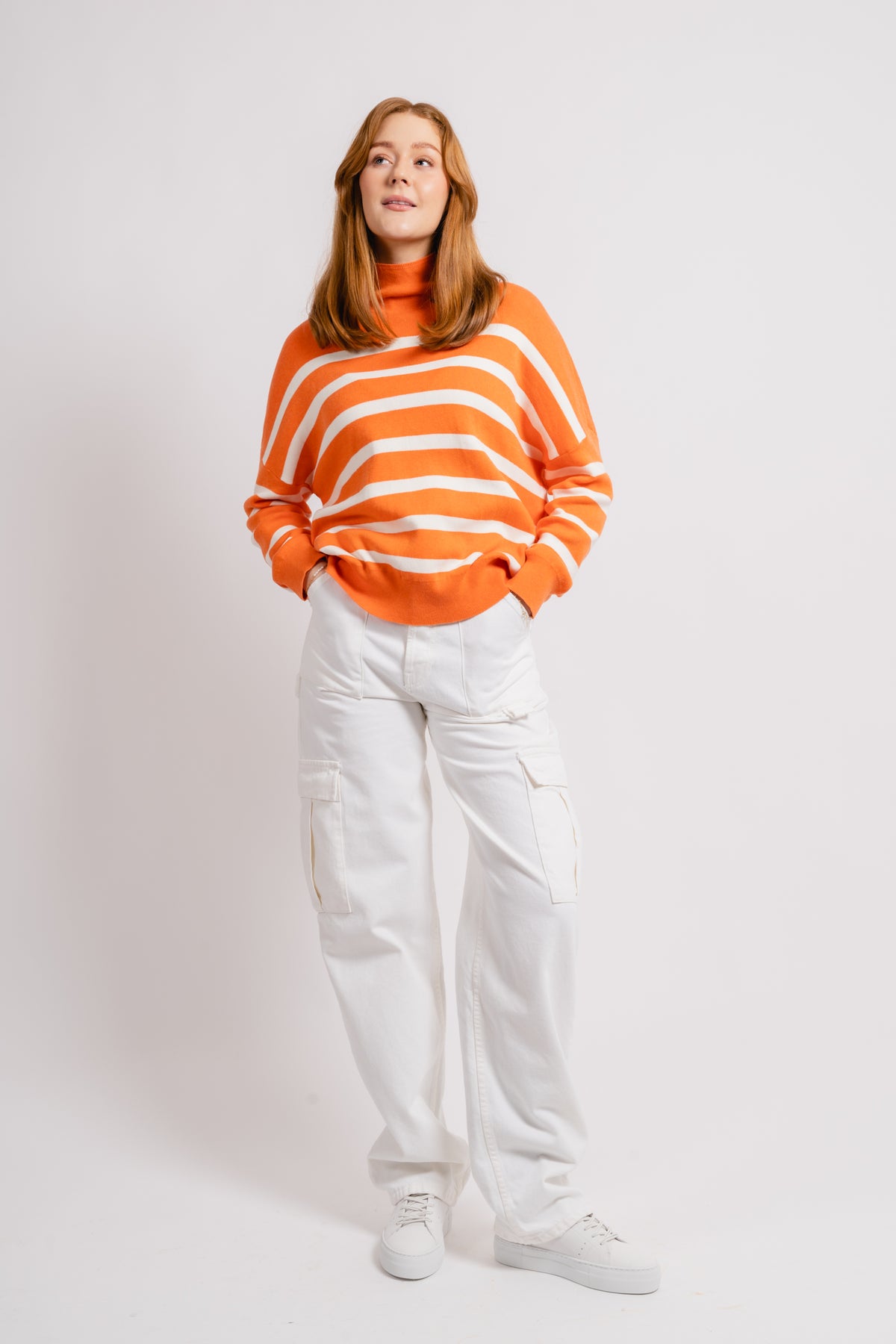InWear TenleyIW Turtleneck Pullover - Cantaloupe Stripe