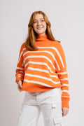 InWear TenleyIW Turtleneck Pullover - Cantaloupe Stripe