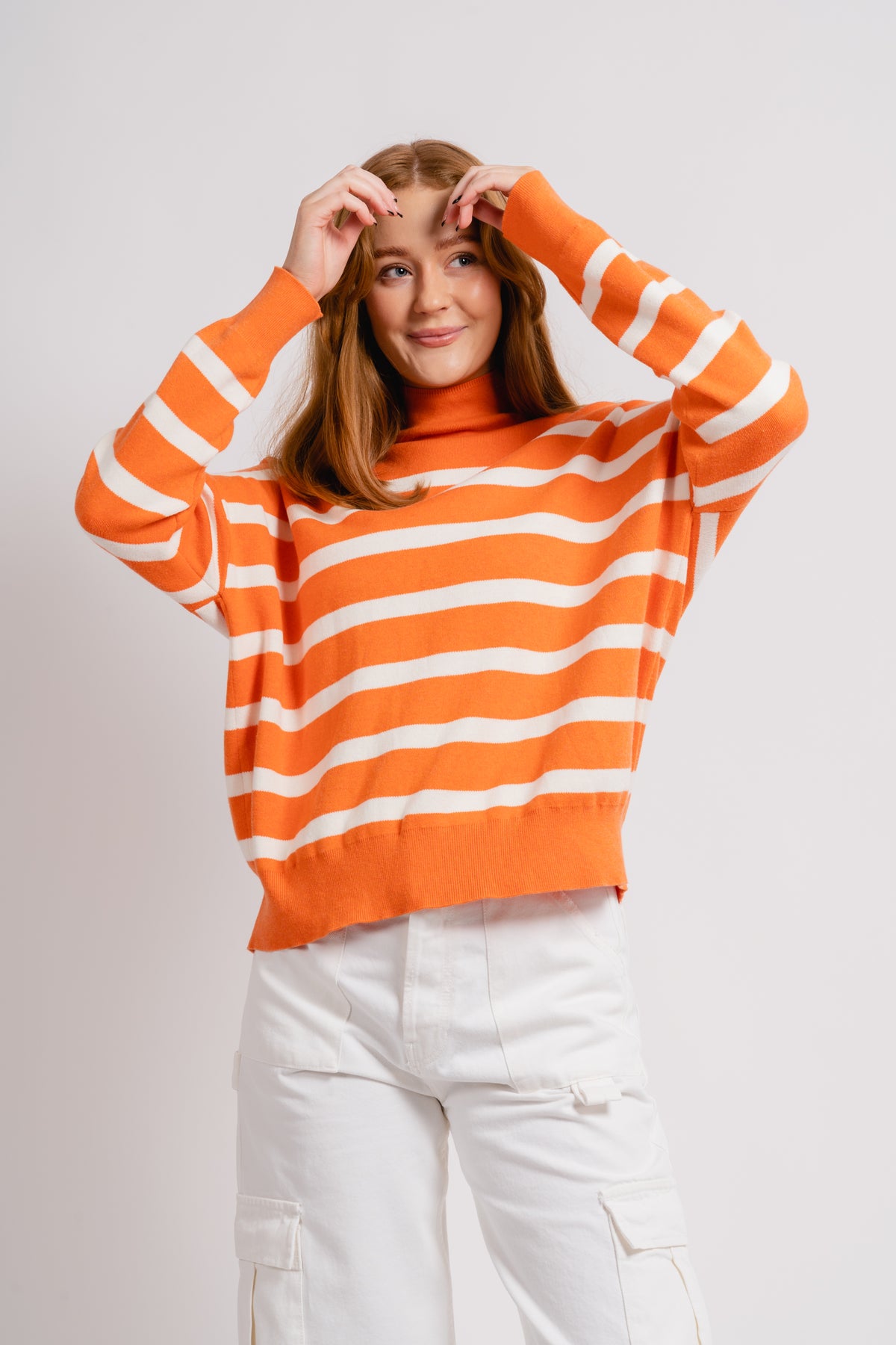 InWear TenleyIW Turtleneck Pullover - Cantaloupe Stripe