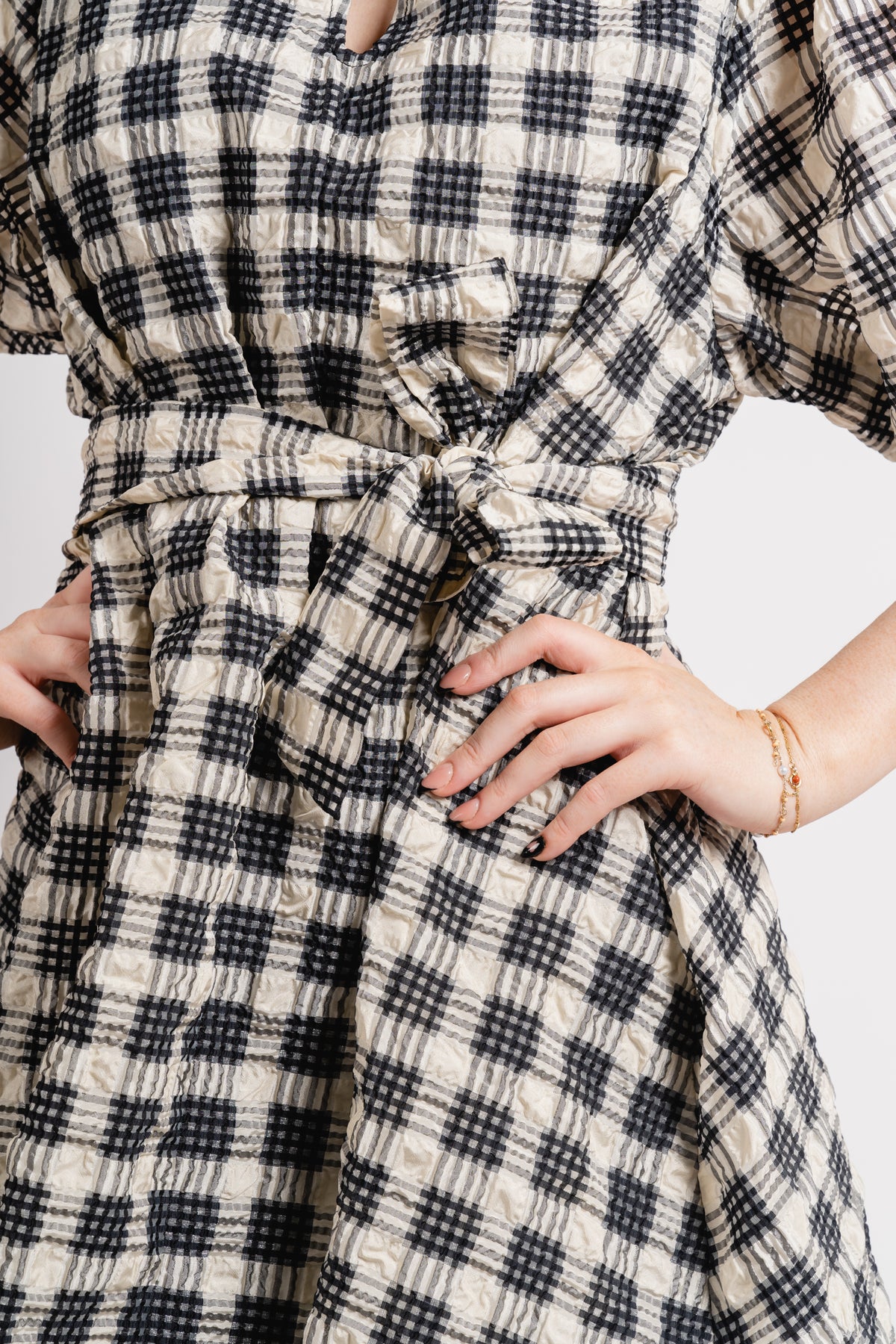 Katie Belt Dress - Black Mix