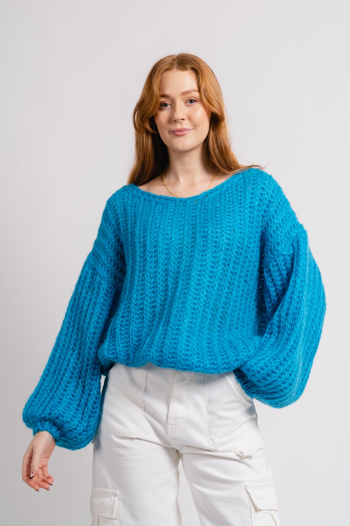 Joseph Blouse Solid - Pool Blue