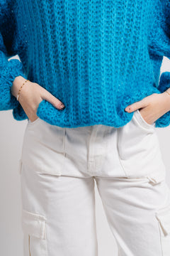 Joseph Blouse Solid - Pool Blue