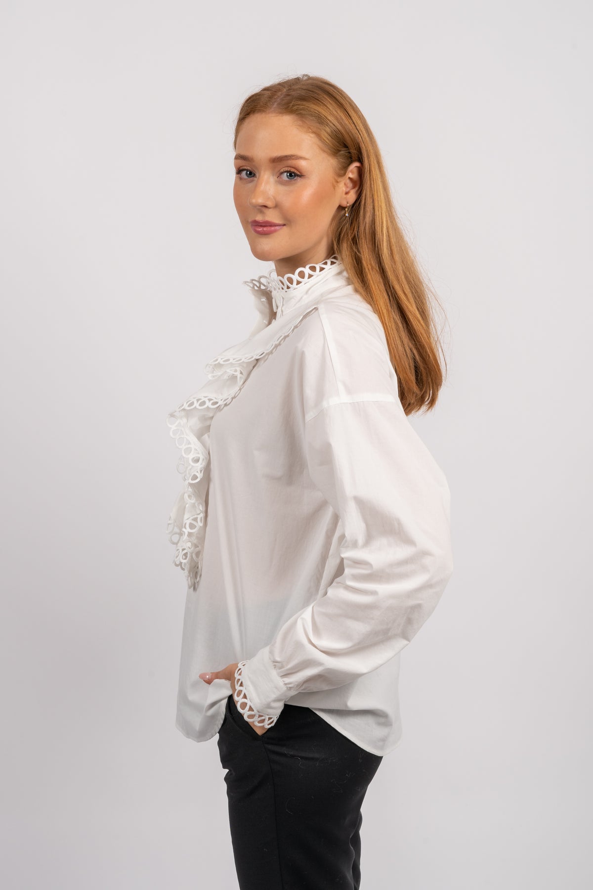Sandrine Half Placket Shirt - Cream