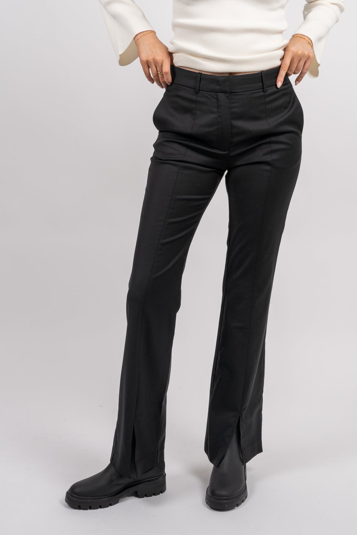 Jolene Split Pants - Black
