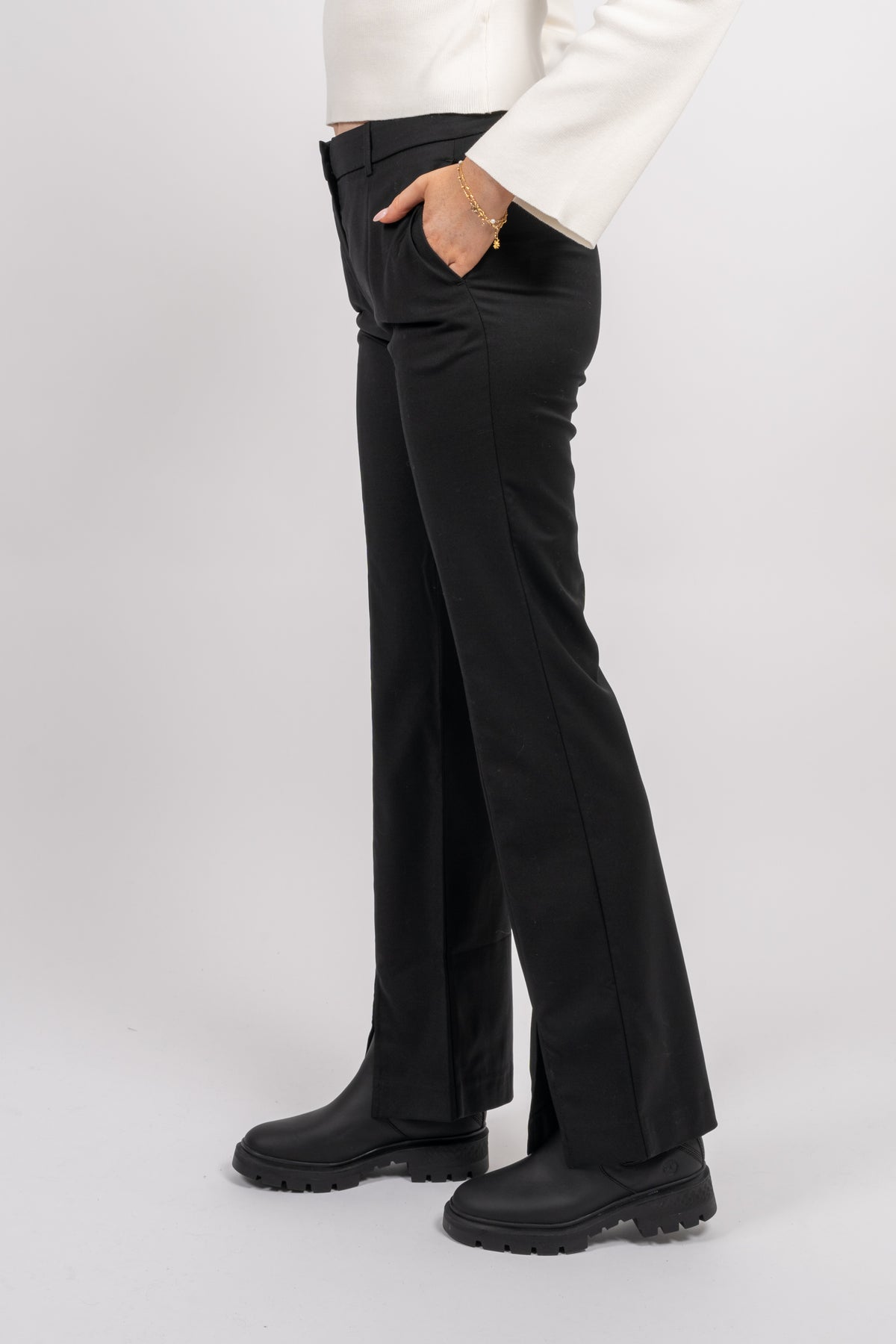 Jolene Split Pants - Black