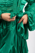 Lita Satin Dress - Green