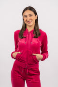 Robertson Classic Velour Zip Hoodie - Raspberry Sorbet