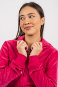 Robertson Classic Velour Zip Hoodie - Raspberry Sorbet