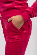 Del Ray Classic Velour Pant Pocket - Raspberry Sorbet