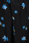 Walda Ls Aop Midi Dress - Black W/Blue Flower