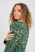 Colyn Ls Short Sequins Dress - Loden Frost