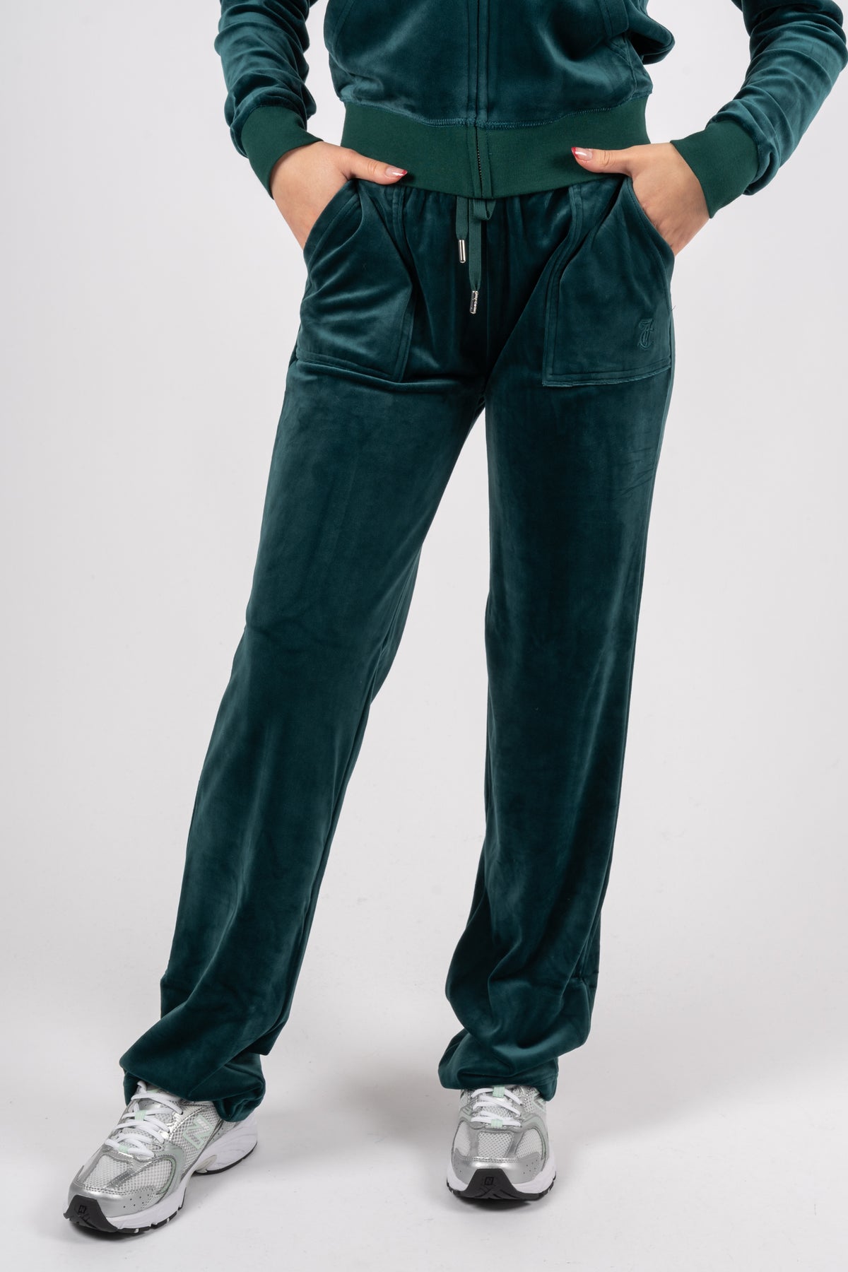 Del Ray Classic Velour Pant Pocket - Rain Forest