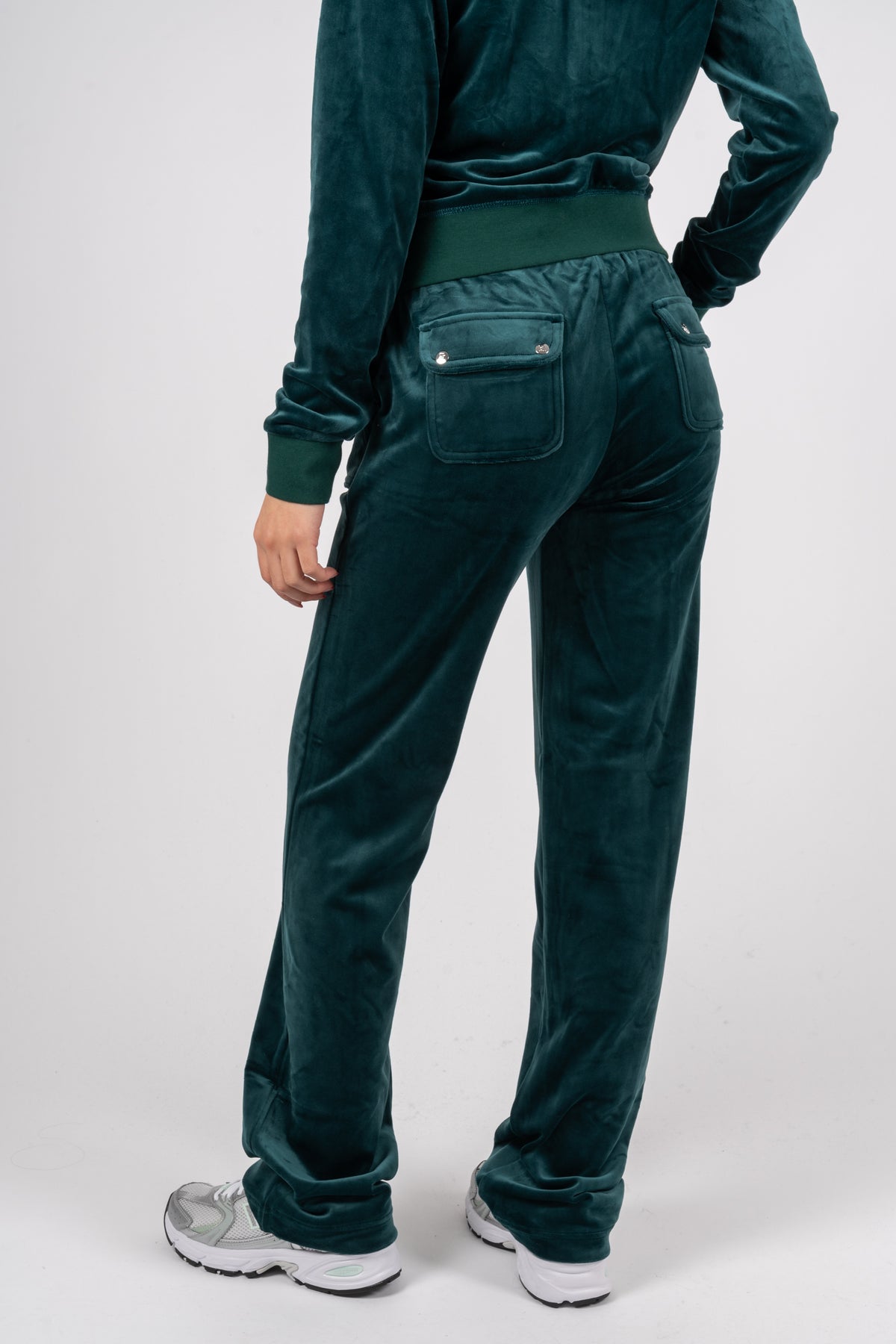 Del Ray Classic Velour Pant Pocket - Rain Forest