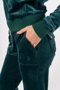 Del Ray Classic Velour Pant Pocket - Rain Forest