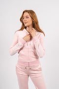 Robertson Classic Velour Zip Hoodie - Almond Blossom