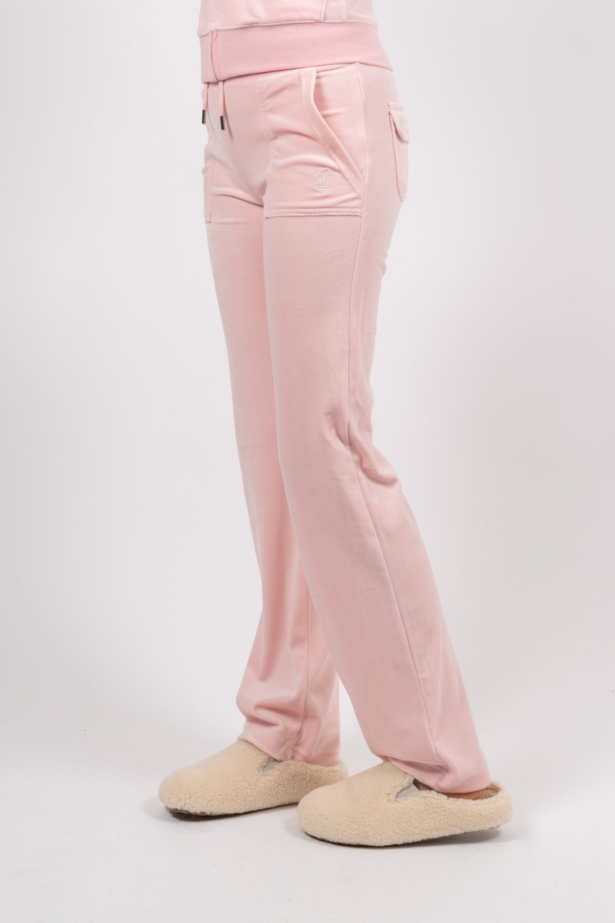 Del Ray Classic Velour Pant Pocket - Almond Blossom
