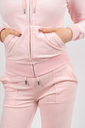 Del Ray Classic Velour Pant Pocket - Almond Blossom