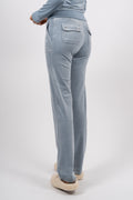 Del Ray Classic Velour Pant Pocket - Blue Fog