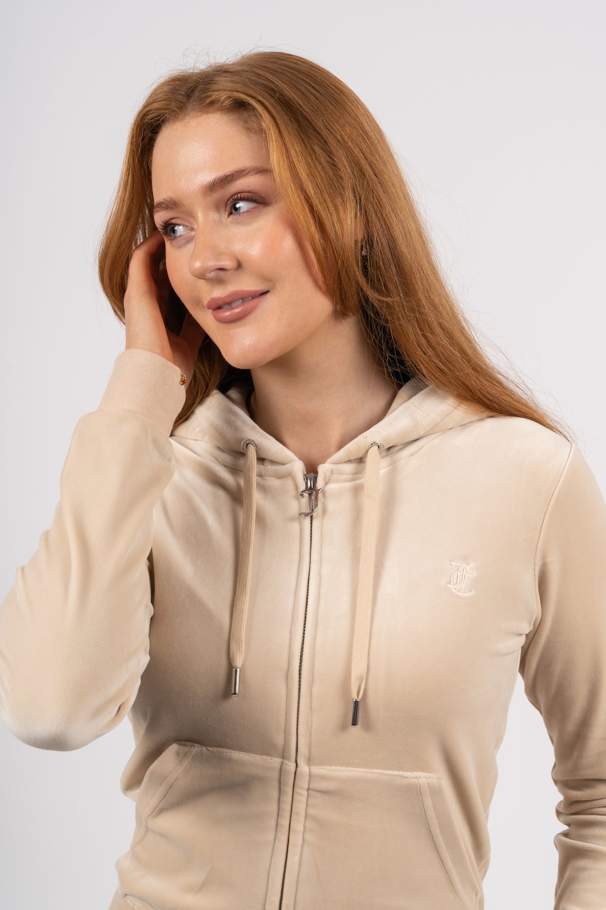 Robertson Classic Velour Zip Hoodie - Brazilian Sand