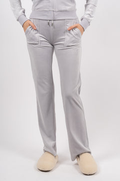Del Ray Classic Velour Pant Pocket - Quite Gray
